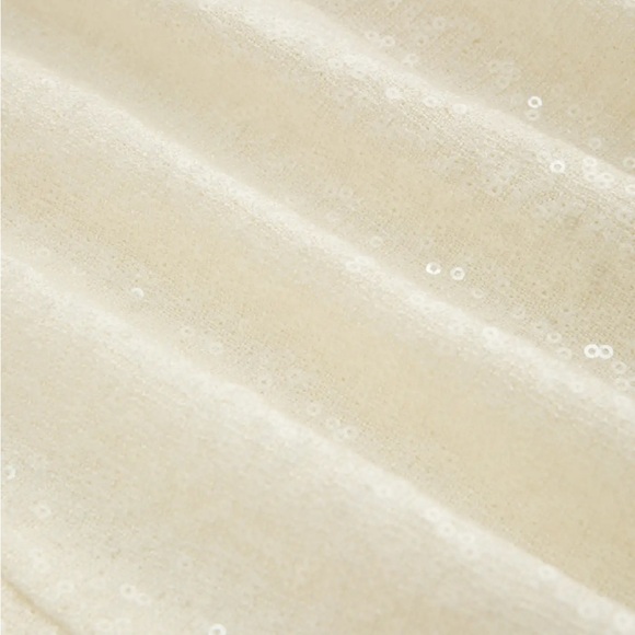 Cider Cream Sequin V-neck Solid Bubble Hem Mini Dress Size 0 NWT - Picture 4 of 7